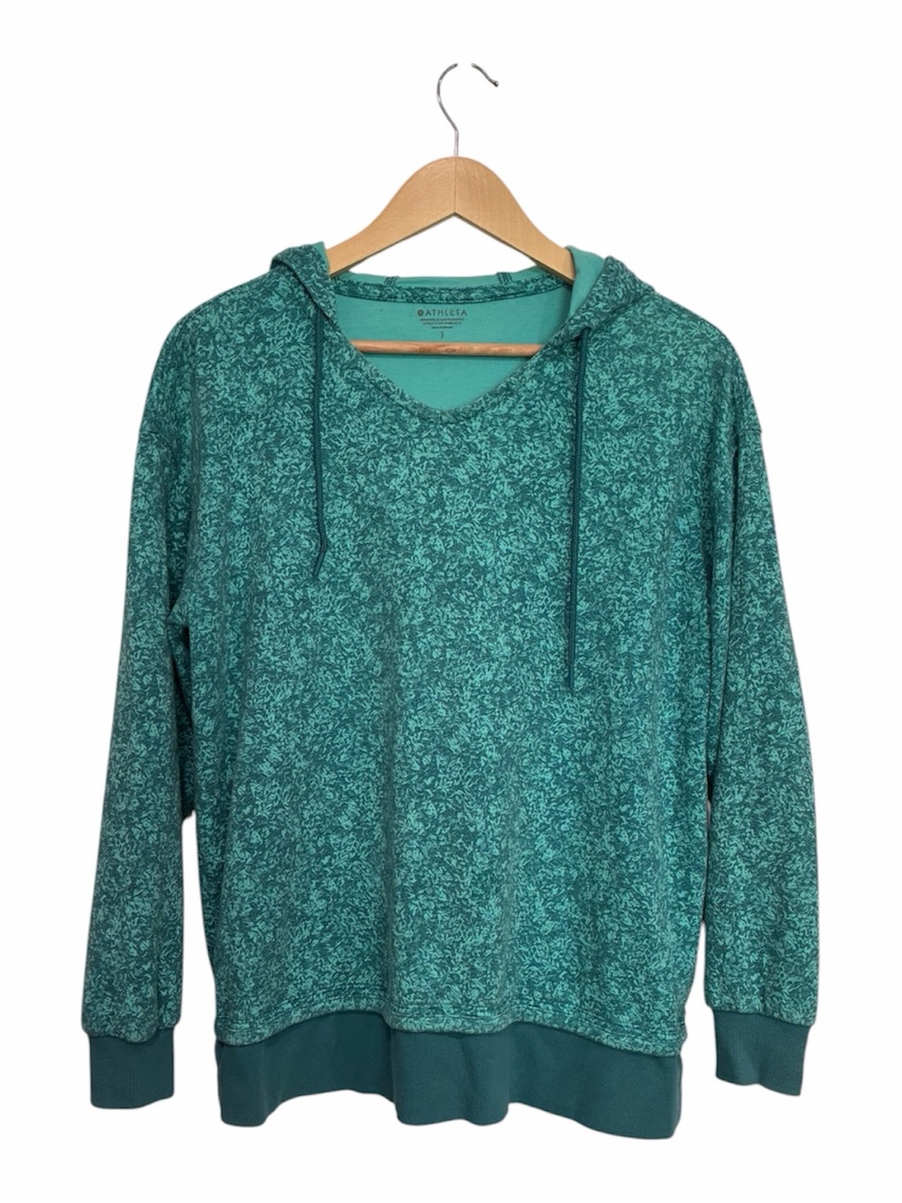 Athleta Sundown Alliance Teal Marled Hooded Sweatshirt
